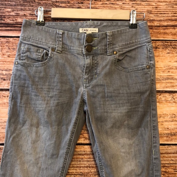 3/$20 CAbi Lou Lou Slim Straight Jean Grey - Picture 3 of 6